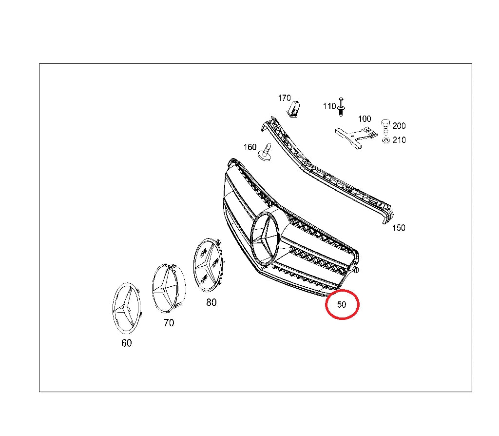 NEW MERCEDES-BENZ C W204 RADIATOR GRILLE A2048802483 ORIGINAL