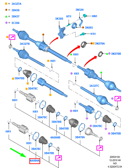 new ford mondeo mk5 front drive shaft inner boot kit 1860377 original