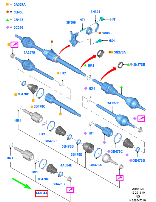 new ford mondeo mk5 front drive shaft inner boot kit 1860377 original