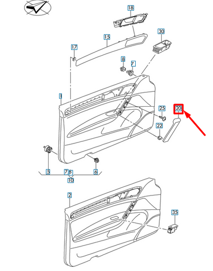 new vw golf 5g mk7 front right door pull handle trim lhd 5g0868040aze4 original