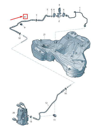new audi a6 c8 fuel line 4k0261191d original