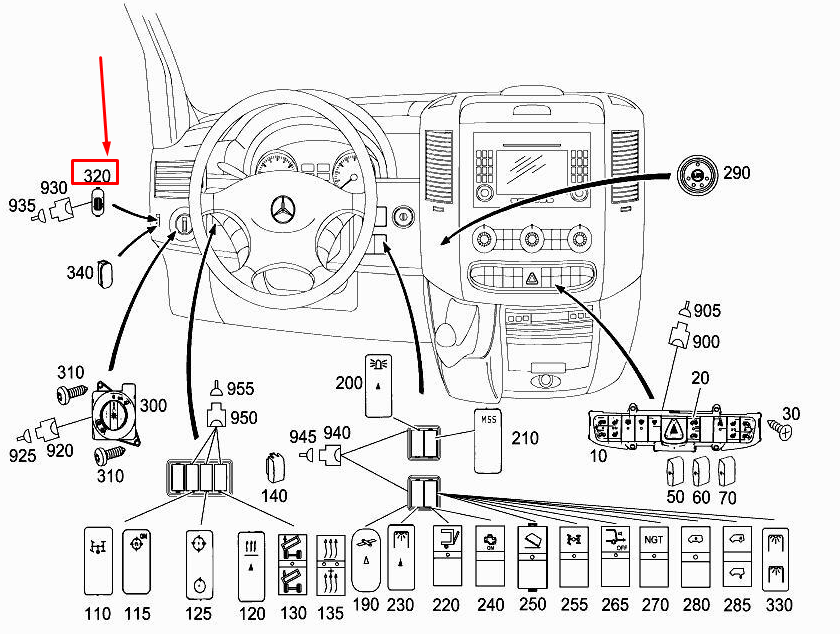 NEW MERCEDES-BENZ SPRINTER 906 HEADLAMP RANGE ADJUSTER A9068260038 ORIGINAL