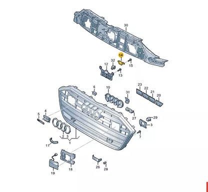 NEW AUDI A7 SPORTBACK 4K8 RADIATOR GRILLE SECURING PLATE 4K8853795 2019 ORIGINAL