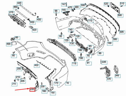 NEW MERCEDES-BENZ GLC X253 REAR RIGHT BUMPER BASIC MOUNTING A2538801203 ORIGINAL