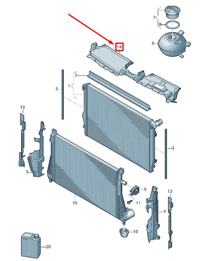 NEW VOLKSWAGEN ARTEON 3H7 RADIATOR UPPER AIR GUIDE 3G0121330G ORIGINAL