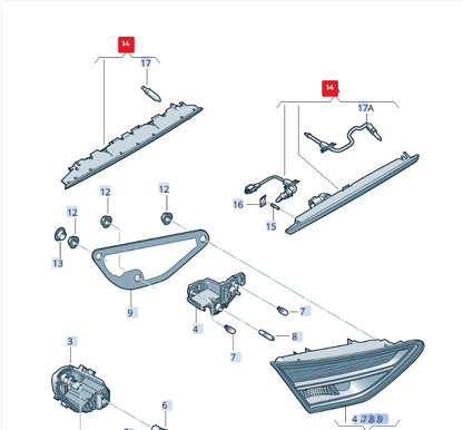 new seat leon 5f rear third brake centre stop light 575945097 original