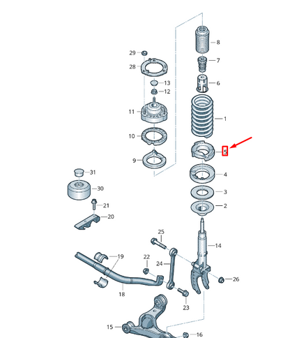 NEW VW TOUAREG 7P MK2 FRONT COIL SPRING LOWER UNDERLAY 7P0411189A ORIGINAL