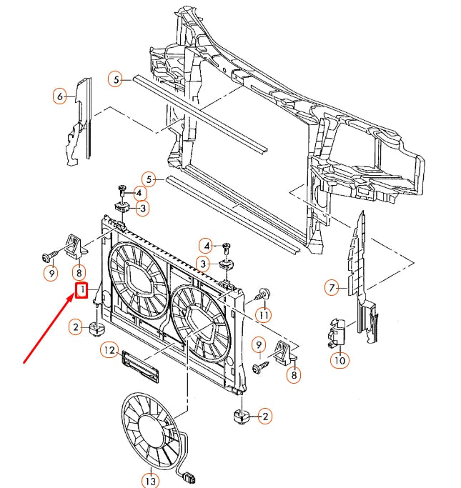 NEW AUDI A8 D3 ENGINE TWIN FAN RING 4E0121207B ORIGINAL