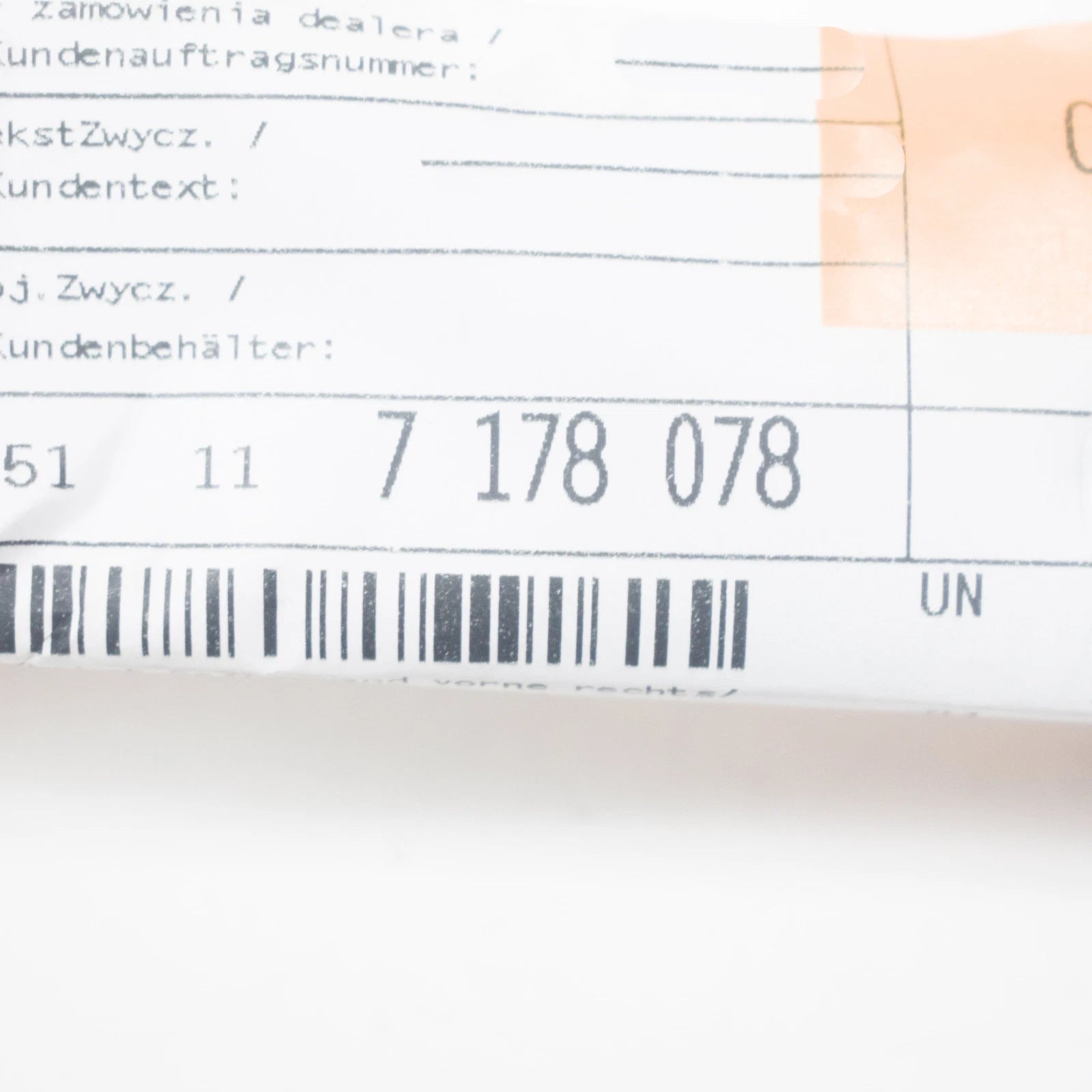 NEW BMW 5 E60 FRONT RIGHT BUMPER BRACKET SUPPORT 51117178078 7178078 ORIGINAL