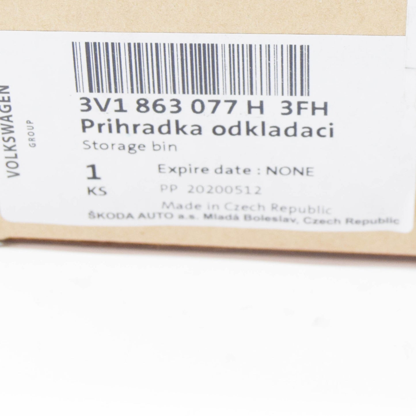 new skoda superb mk3 console front stowage compartment lhd 3v1863077h3fh