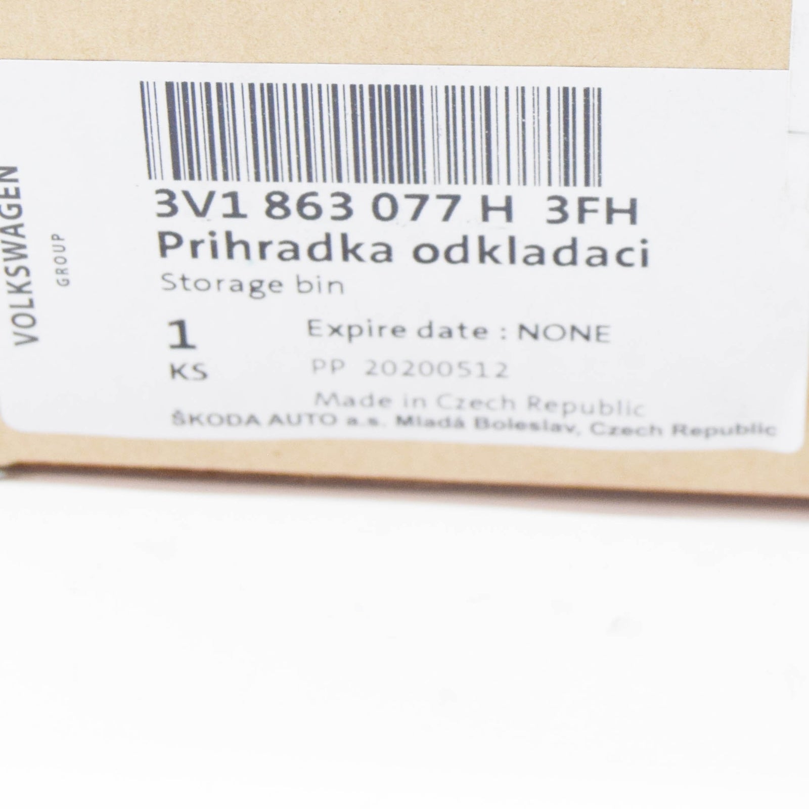 new skoda superb mk3 console front stowage compartment lhd 3v1863077h3fh