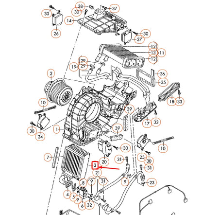NEW VW TOUAREG 7P A/C EVAPORATOR CORE REAR 7L0820105B ORIGINAL