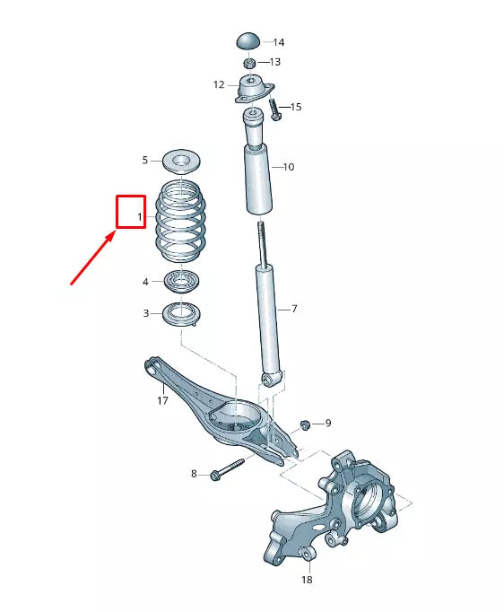 NEW AUDI Q2 GA REAR COIL SPRING 5QF511115CP