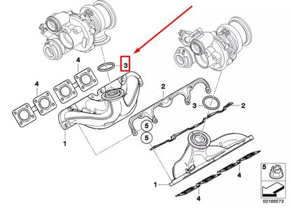 NEW BMW X6 F16, F86 EXHAUST MANIFOLD O-RING 11627576991 7576991 ORIGINAL