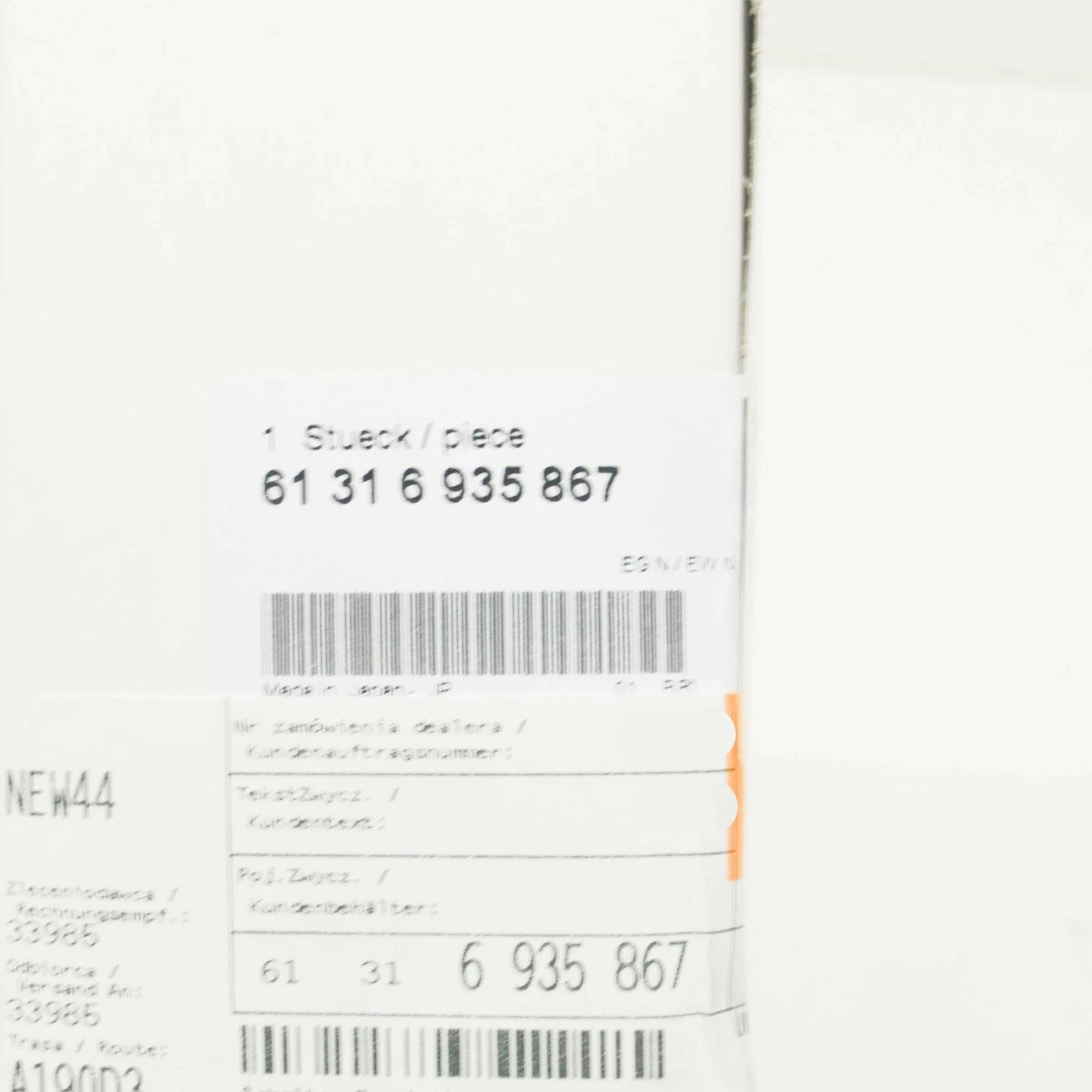 NEW BMW Z4 ROADSTER E85 LEFT WINDOW SWITCH PANEL 61316935867 6935867 ORIGINAL