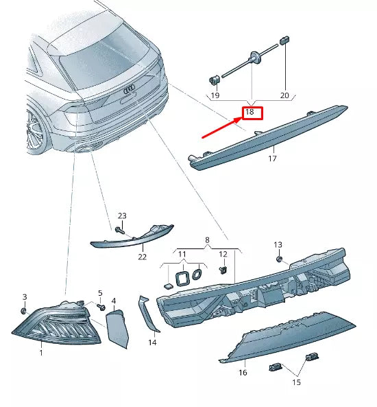 NEW AUDI Q8 4MN ADDITIONAL BRAKE LIGHT ADAPTER CABLE LOOM 4M8971170