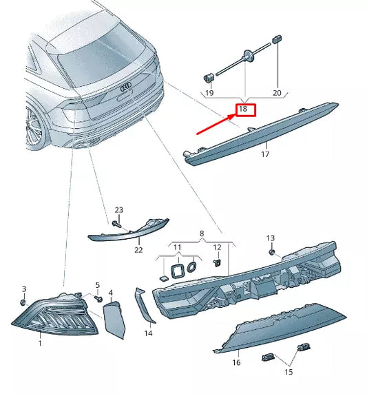 NEW AUDI Q8 4MN ADDITIONAL BRAKE LIGHT ADAPTER CABLE LOOM 4M8971170