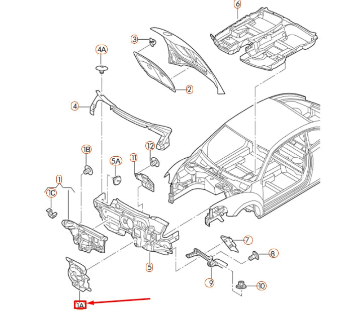 NEW VOLKSWAGEN BEETLE A5 LEFT TRANSVERSE WALL DAMPER LHD 5C0863354A ORIGINAL