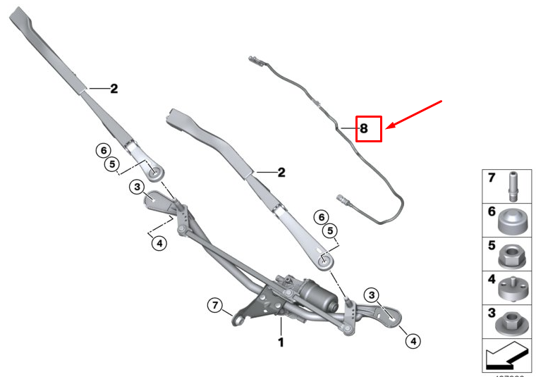 new bmw 3 g20 windshield washer jet with hose 61619478359 original