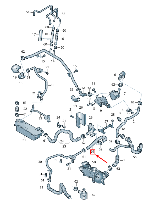 new audi a6 avant c7 engine coolant hose 4g0121056j original