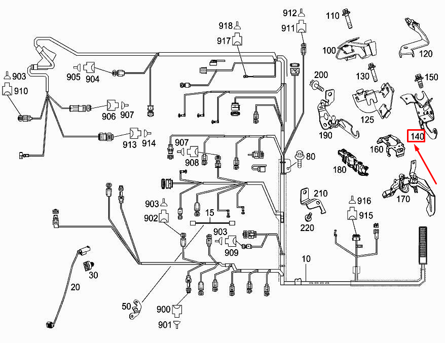NEW MERCEDES-BENZ GLE COUPE C292 ENGINE HARNESS BRACKET A6421590641 ORIGINAL