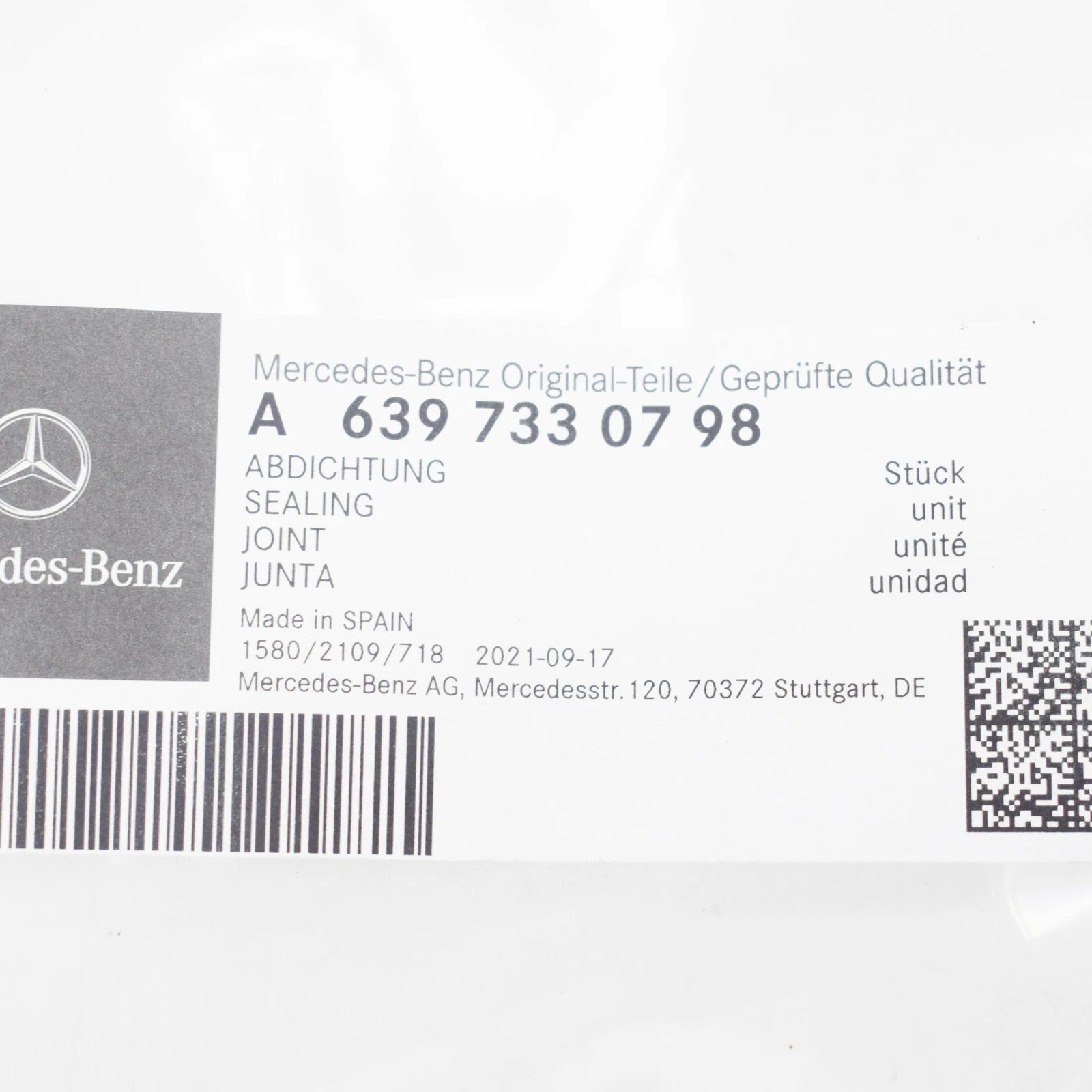 NEW MERCEDES-BENZ VITO W639 RIGHT SLIDING DOOR GASKET A6397330798 ORIGINAL