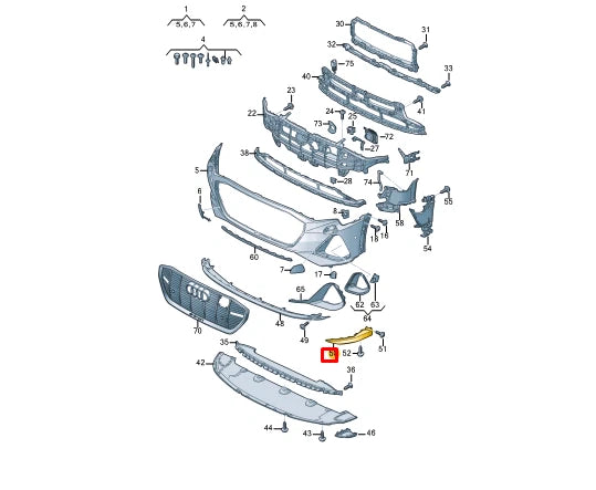 NEW AUDI E-TRON SPORTBACK GEA FRONT LEFT BUMPER SPOILER 4KE807061BGRU