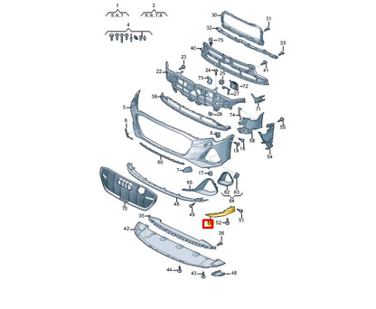 NEW AUDI E-TRON SPORTBACK GEA FRONT LEFT BUMPER SPOILER 4KE807061BGRU