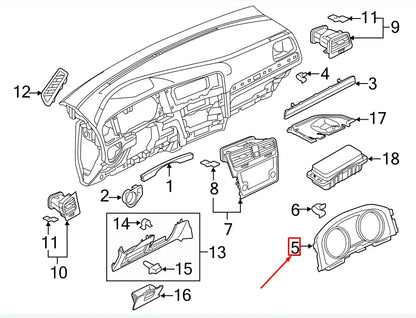NEW VW GOLF VII 5G MK7 INSTRUMENT CLUSTER TRIM 5GM857189DAA ORIGINAL