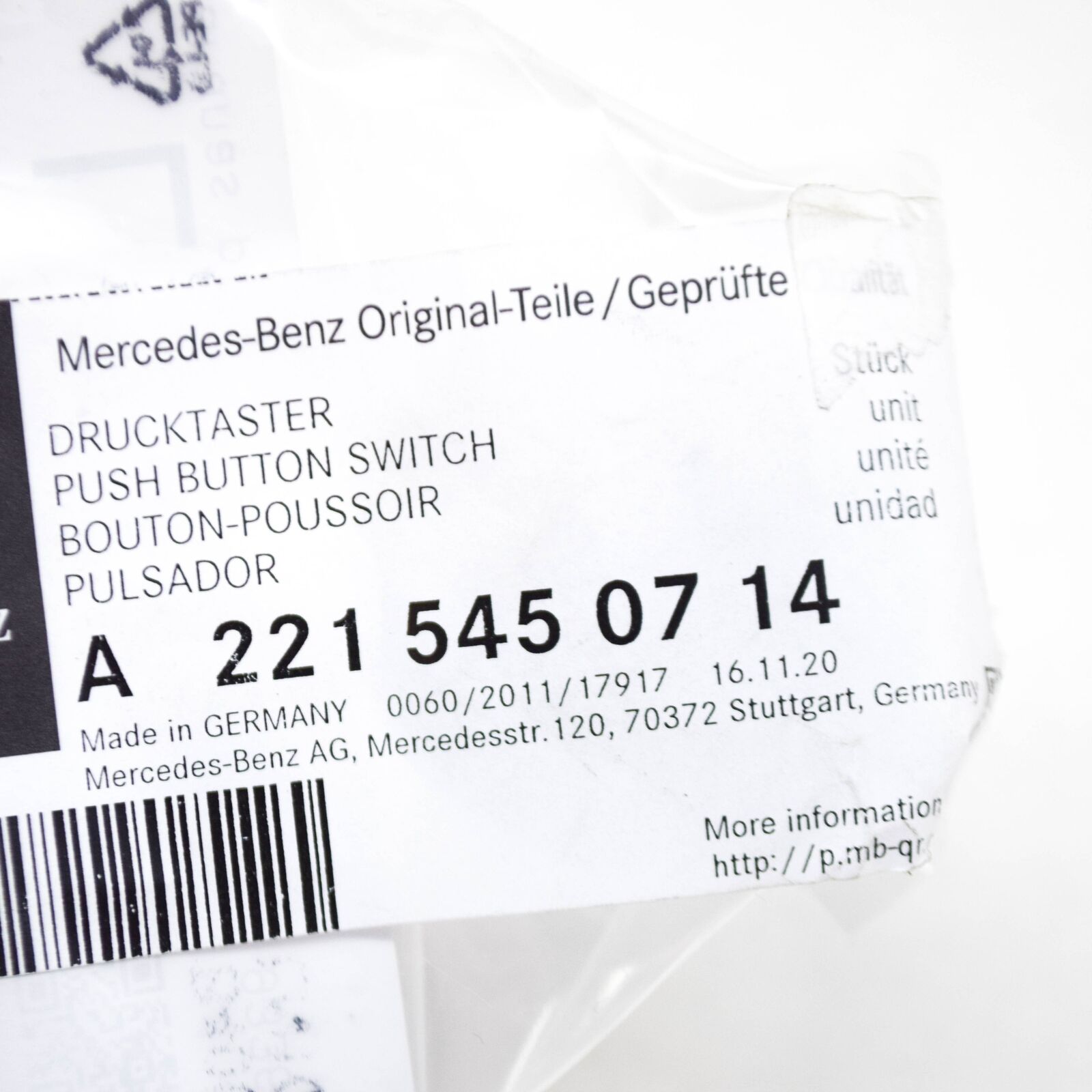 NEW MERCEDES-BENZ S-CLASS W221 START/STOP BUTTON A221545071464 2013 ORIGINAL