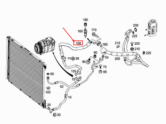 new mercedes-benz s w222 a/c refrigerant line a2228301806 original