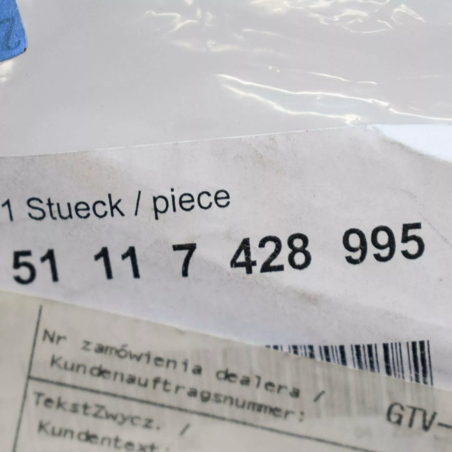 NEW BMW X2 F39 FRONT LEFT BUMPER GUIDE 51117428995 7428995 ORIGINAL