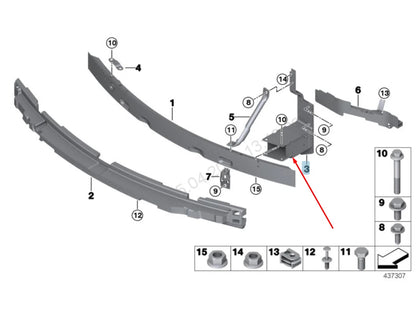NEW BMW X5 F15 FRONT RIGHT ADAPTER ELEMENT 51647294508 7294508 2015 ORIGINAL