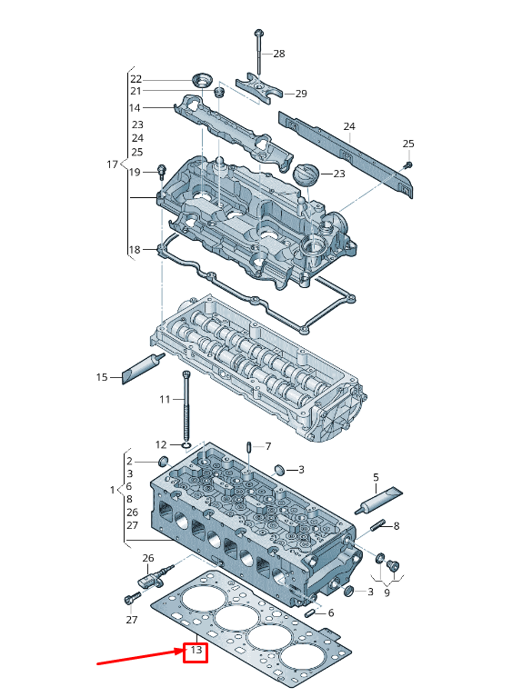 new vw arteon 3h engine cylinder head gasket 05l103383ak original