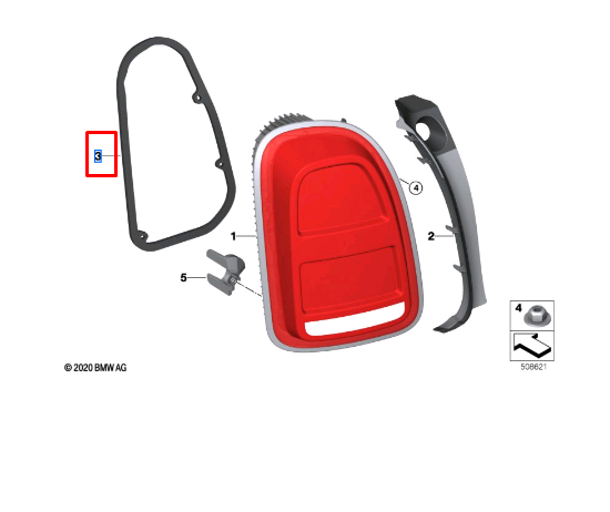 new mini countryman f60 rear left taillight gasket seal 63215a24f03 original
