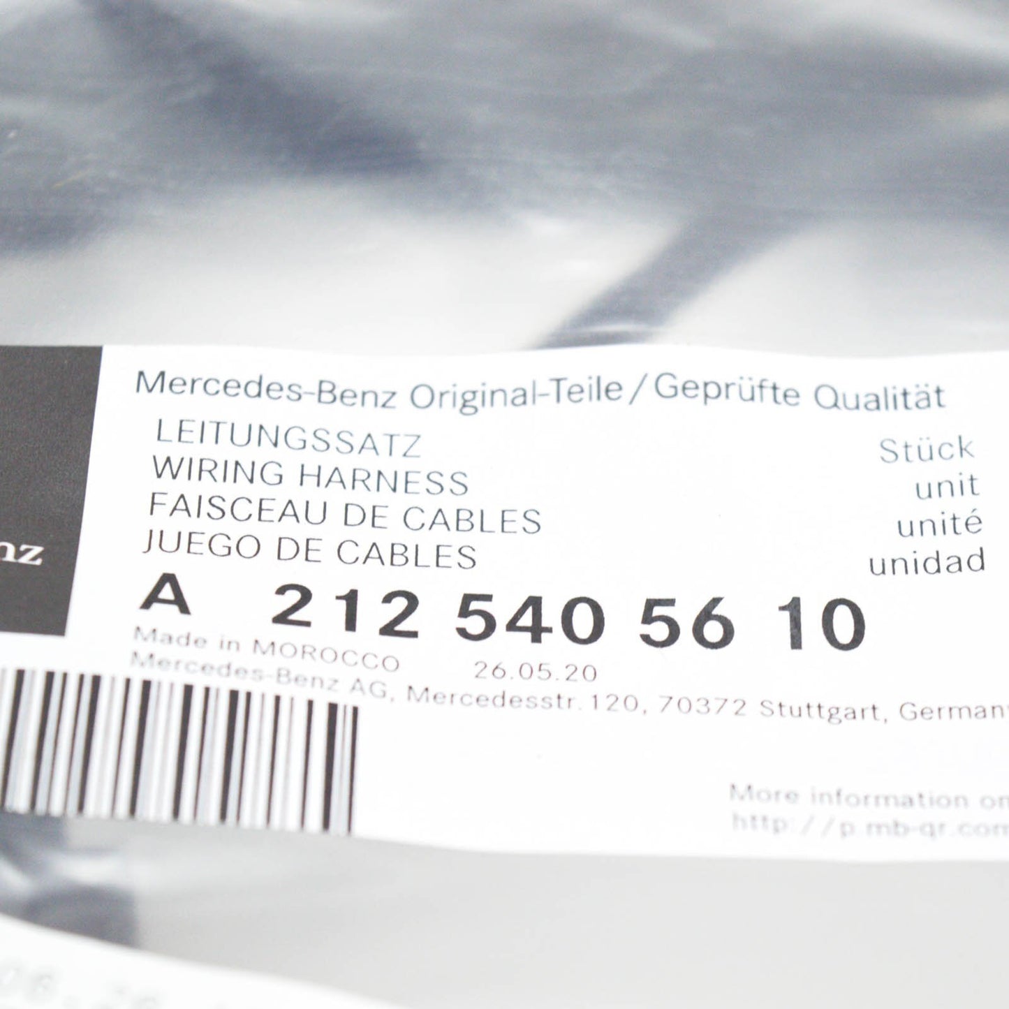 NEW MERCEDES BENZ E W212 FRONT BUMPER PDC WIRING HARNESS A2125405610 ORIGINAL