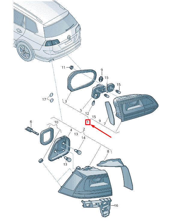 new vw golf vii variant ba mk7 rear right tailgate taillight 5g9945094d original