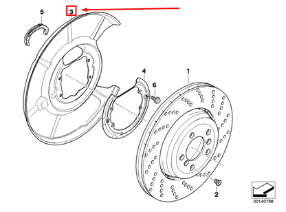 new bmw 3 e90 front left brake rotor dust shield 2283253 34212283253 original
