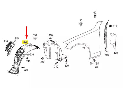 NEW MB C FRONT LEFT WHEEL ARCH HOUSING FRONT PART W205 A2056903301 ORIGINAL