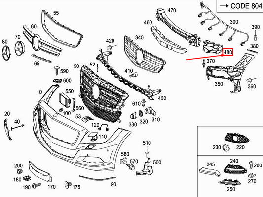 new mercedes-benz cls c218 front left bumper impact absorber a2188852637