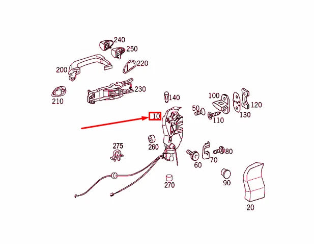 NEW MERCEDES-BENZ CLK C209 FRONT RIGHT DOOR LOCK LHD A2097201635 ORIGINAL