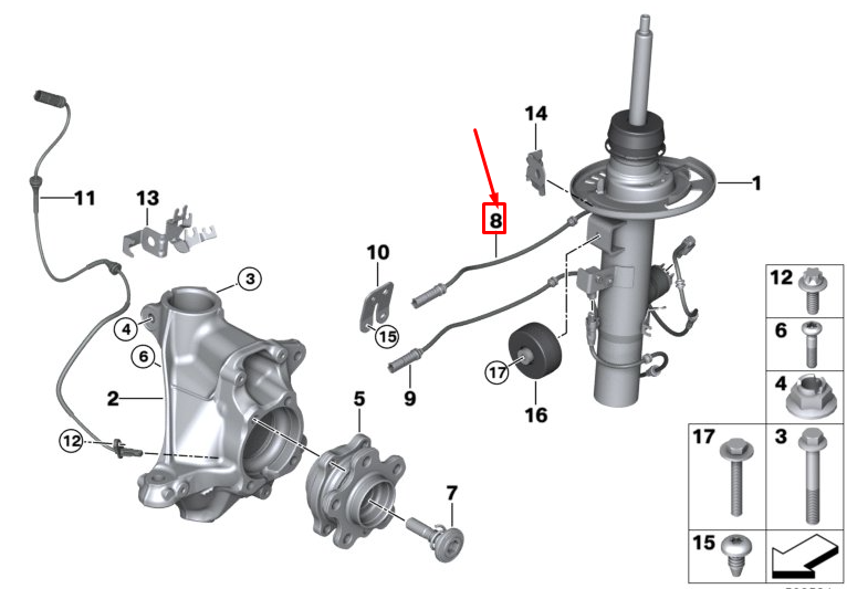 new bmw x3 g01 front axle edc adapter cable 37146873145 original