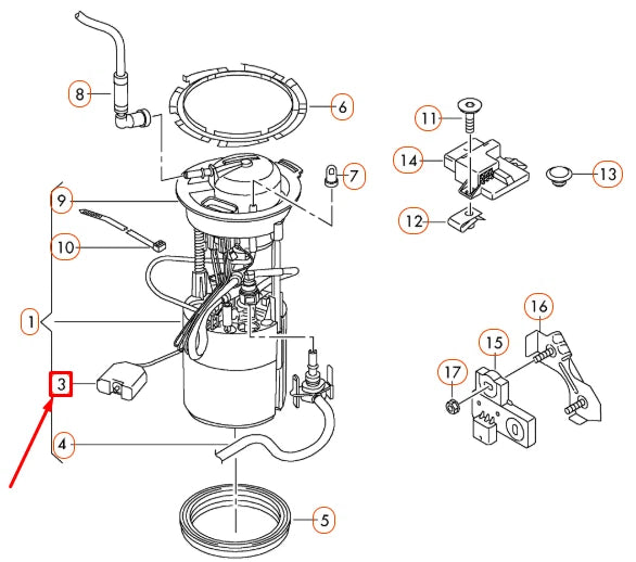 NEW AUDI Q5 8R FUEL GAUGE SENSOR 8R0919673D