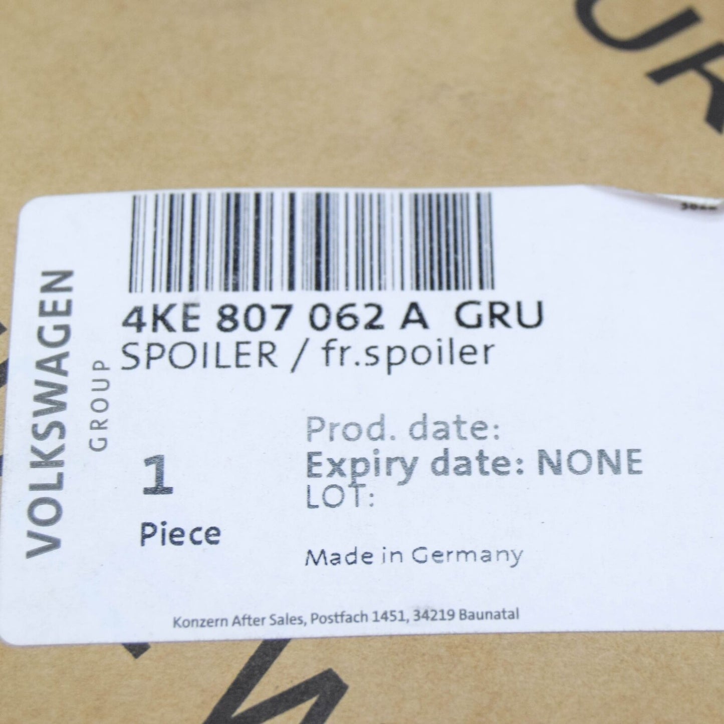 NEW AUDI E-TRON GE FRONT RIGHT BUMPER SPOILER 4KE807062AGRU ORIGINAL