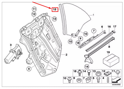 NEW BMW 3 CABRIO E46 REAR RIGHT WINDOW SEAL 8209422 51368209422 ORIGINAL