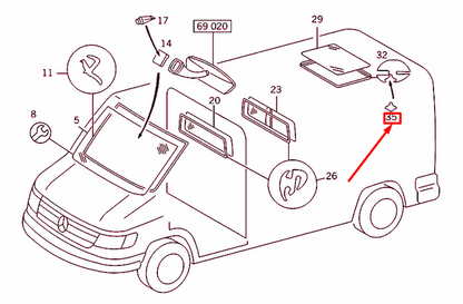 new mercedes-benz sprinter 903 roof glass rubber filler a0009874865 original