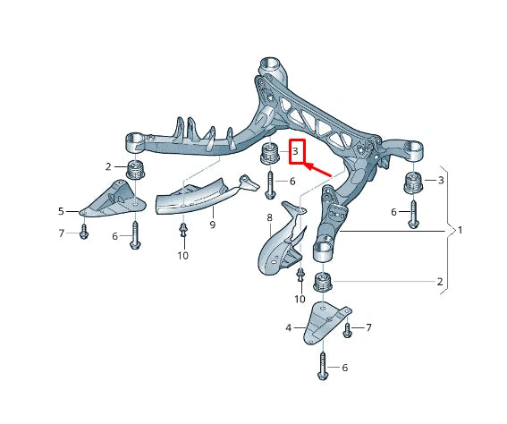 NEW AUDI A6 AVANT C7 REAR SUBFRAME HYDRO-MOUNTING 4G0505145C ORIGINAL