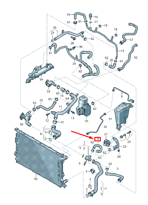 new audi a4 b8 engine coolant hose 8r0121448j original