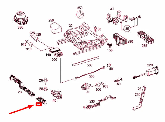 NEW MERCEDES-BENZ ML W164 FRONT SEAT ADJUSTMENT LEFT STRIP A0009110175 ORIGINAL