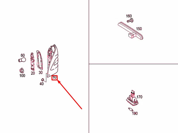 NEW MERCEDEES-BENZ C T-MODEL S203 REAR RIGHT TAIL LIGHT A2038202464 ORIGINAL